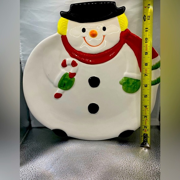 “Snowman” 14” Ceramic Platter - Vintage - Picture 4 of 9